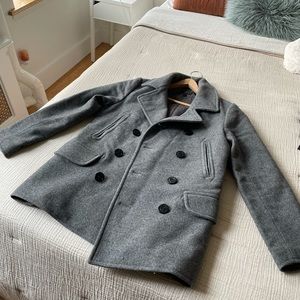 J Crew Grey Wool Peacoat